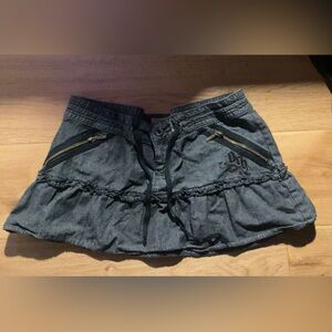 Y2K Orb Jean mini skirt